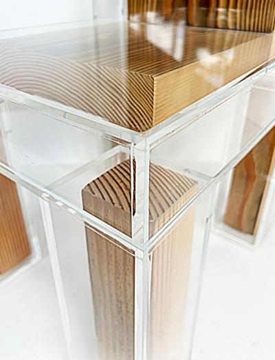  Iconic Design Gallery Custom Made Lucite and Wood Sculptural Chair