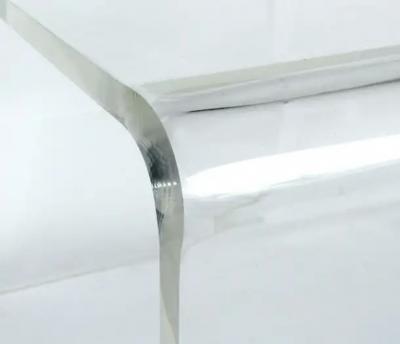  Iconic Design Gallery Custom Order Lucite Waterfall Table with Curved Sides