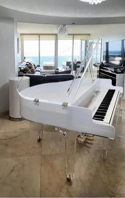  Iconic Design Gallery Custom made Lucite Acrylic Baby Grand Piano and Bench by Iconic Design Gallery