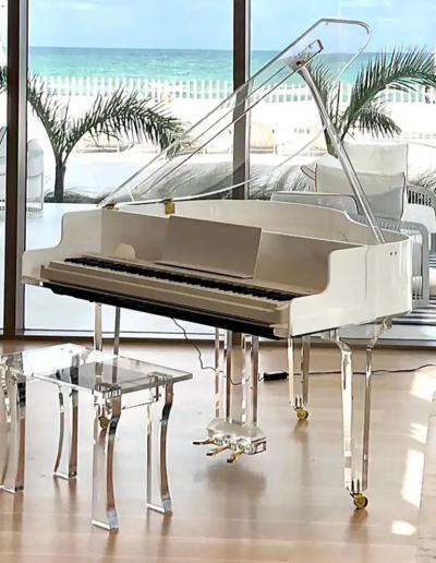  Iconic Design Gallery Custom made Lucite Acrylic Baby Grand Piano and Bench by Iconic Design Gallery