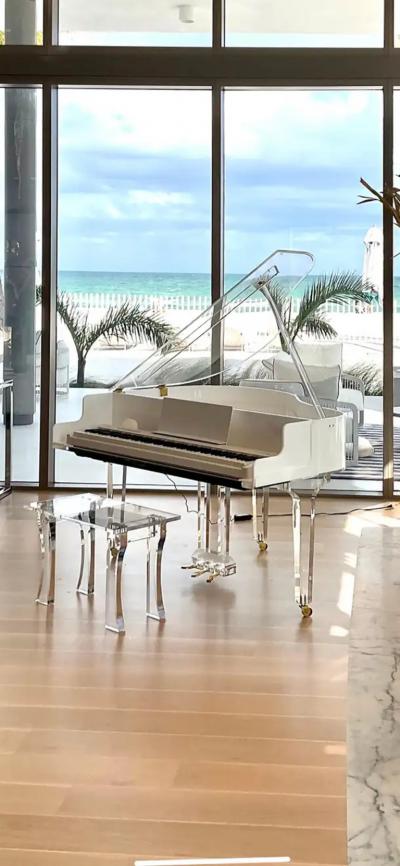  Iconic Design Gallery Custom made Lucite Acrylic Baby Grand Piano and Bench by Iconic Design Gallery