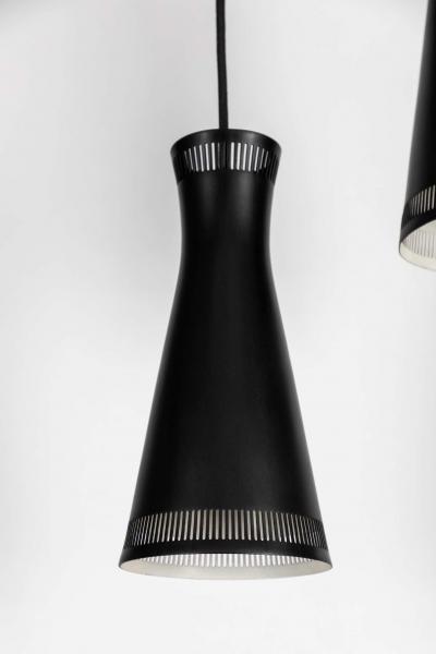  Idman Oy 1950s Mauri Almari 3 Shade Cascading Chandelier for Idman Oy Finland