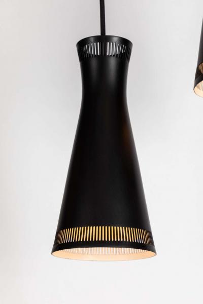  Idman Oy 1950s Mauri Almari 3 Shade Cascading Chandelier for Idman Oy Finland