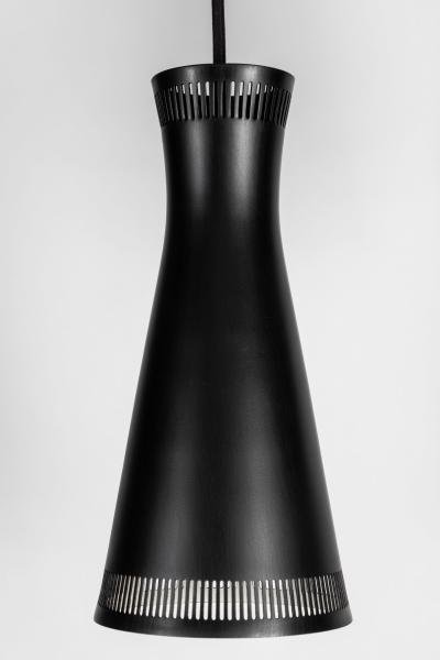  Idman Oy 1950s Mauri Almari Perforated Black Metal Pendant for Idman Oy Finland