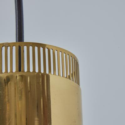  Idman Oy 1960s Perforated Brass Cylindrical Pendant Attributed to Mauri Almari for Idman