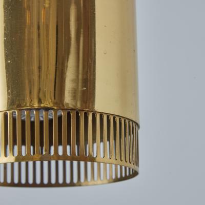  Idman Oy 1960s Perforated Brass Cylindrical Pendant Attributed to Mauri Almari for Idman