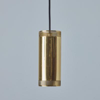  Idman Oy 1960s Perforated Brass Cylindrical Pendant Attributed to Mauri Almari for Idman