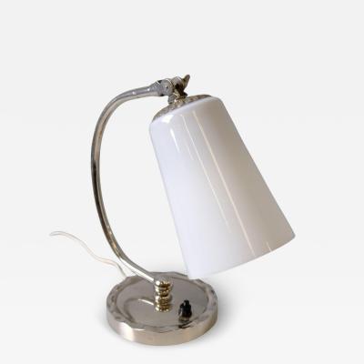  Idman Oy Art Deco Table Wall Lamp in Chromed and Opaline Glass Idman 1940s