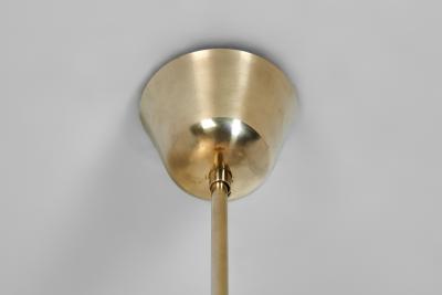  Idman Oy Brass and Amber Tinted Glass Hanging Lamp by Idman Finland Mid 20th century