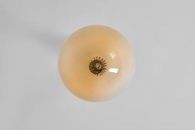  Idman Oy Brass and Amber Tinted Glass Hanging Lamp by Idman Finland Mid 20th century
