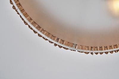 Idman Oy Ceiling Lamp with Rattan Shade by Idman Finland Mid 20th Century