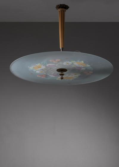  Idman Oy Gunnel Nyman rare painted glass pendant