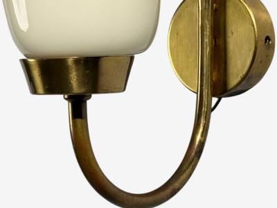  Idman Oy Mauri Almari Wall Lights Brass Glass Finland 1960s