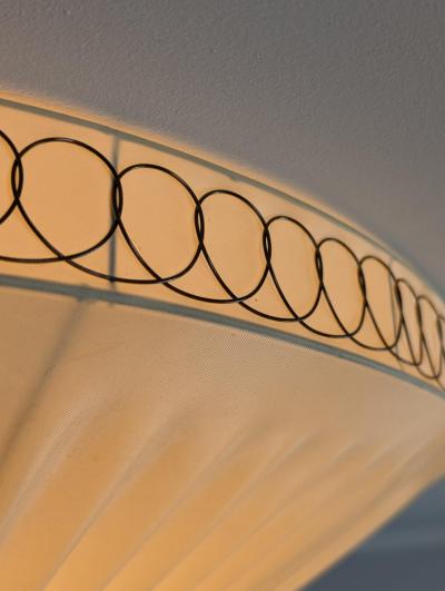  Idman Oy Mid Century Modern Sizable Flush Mount with Brass Wire Model 20399 Idman 1950s