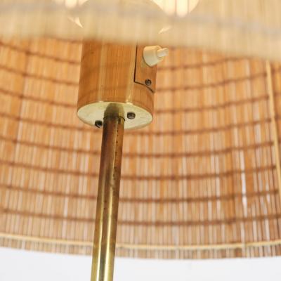  Idman Oy Mid century Brass Rattan Floor Lamp Model 62047 Idman 1940s 50s