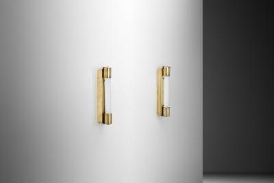  Idman Oy Pair of Brass Model 71032 Wall Lamps by Mauri Almari for Idman Finland 1950s