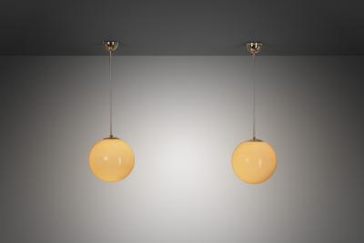  Idman Oy Pair of Paavo Tynell Model 1602 Pendant Lamps for Idman Finland 1950s