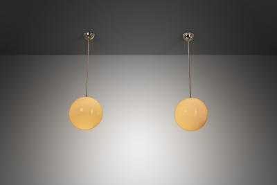  Idman Oy Pair of Paavo Tynell Model 1602 Pendant Lamps for Idman Finland 1950s