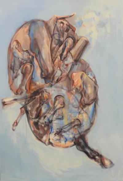  Igor Bogojevic Large Abstract Oil on Canvas Horses Painting The Heartbeat by Igor Bogojevic