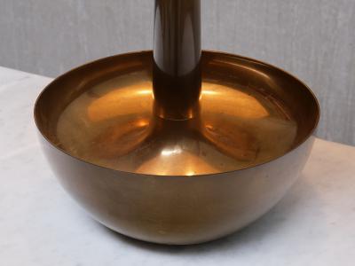  Il Punto Sculptural Il Punto la Bottega Brass Table Lamp with Umbrella Shade Italy 1970s