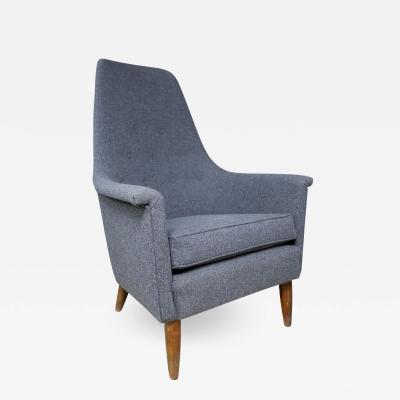  Illums Bolighus 1950s Highback Armchair for Illums Bolighus Denmark Newly Upholstered