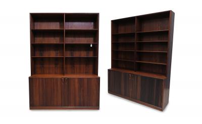 Illums Bolighus Frode Holm for Illums Bolighus Danish Rosewood Bookcase Cabinets