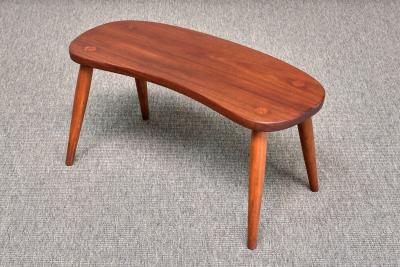  Illums Bolighus Illums Bolighus Organic Teak Stool Side Table Denmark 1950s