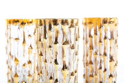  Imperial Glass Company Midcentury 22 Karat Hand Painted Bamboo Tumbler Glasses Set of 6 circa 1965