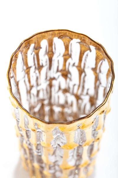  Imperial Glass Company Midcentury 22 Karat Hand Painted Bamboo Tumbler Glasses Set of 6 circa 1965