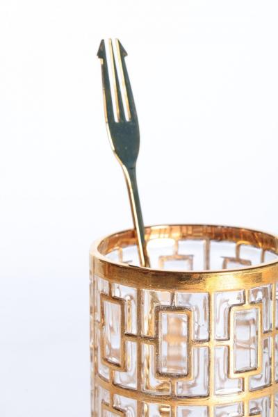  Imperial Glass Company Vintage Imperial Glass Co Shoji Cocktail Mixer 22 Karat Gold 1960s