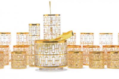  Imperial Glass Company Vintage Imperial Glass Co Shoji Hospitality Bowl 22 Karat Gold 1960s