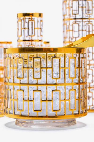  Imperial Glass Company Vintage Imperial Glass Co Shoji Hospitality Bowl 22 Karat Gold 1960s