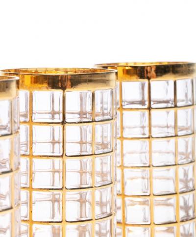 Imperial Glass Company Vintage Imperial Glass Co Toril de Oro Highball Glasses 22 Karat Gold Set of 8