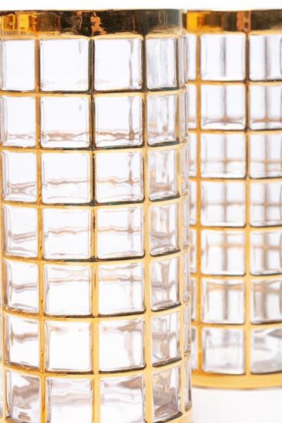  Imperial Glass Company Vintage Imperial Glass Co Toril de Oro Highball Glasses 22 Karat Gold Set of 8
