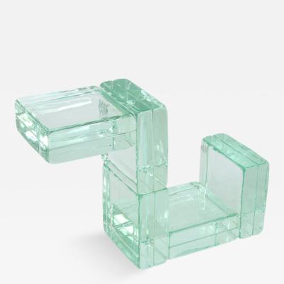  Imperial Imagineering Chic Sculptural Glass Block Table by Imperial Imagineering