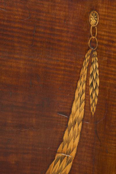  Ince Mayhew Mayhew Ince George III harewood and engraved boxwood marquetry serpentine two door commode