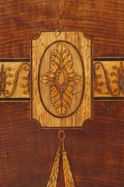  Ince Mayhew Mayhew Ince George III harewood and engraved boxwood marquetry serpentine two door commode