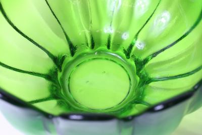  Indiana Art Glass Co Mid Century Green Stippled Glass Bowl by Indiana Art Glass Co 1960 USA