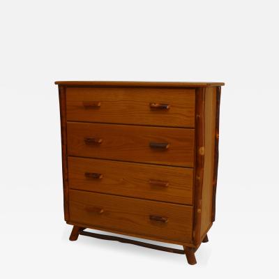  Indiana Willow Hickory Co 2 Rustic Old Hickory Oak Chests of 4 Drawers with Hickory Trim