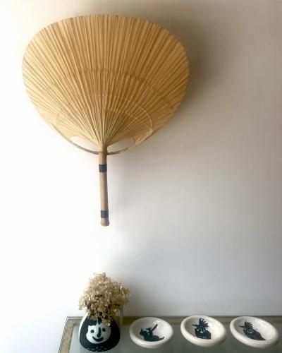  Ingo Maurer Ingo Maurer Uchiwa II Rice Paper and Bamboo Wall Light