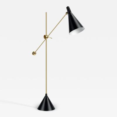  Innolux Oy Tapio Wirkkala Crane Articulating Floor Lamp in Black for Innolux Oy