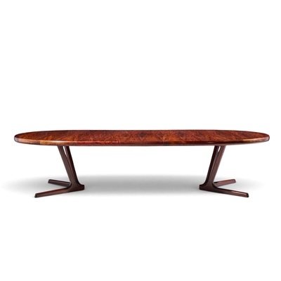  Interform Collection Interform Mid Century Rosewood Expanding Dining Table with 3 Leaves