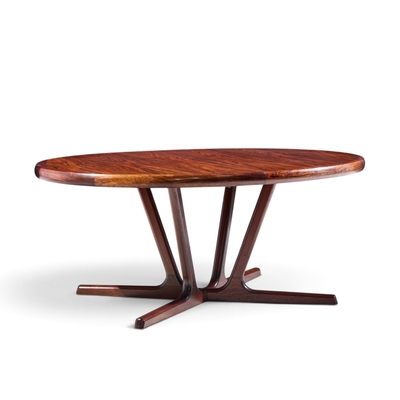  Interform Collection Interform Mid Century Rosewood Expanding Dining Table with 3 Leaves