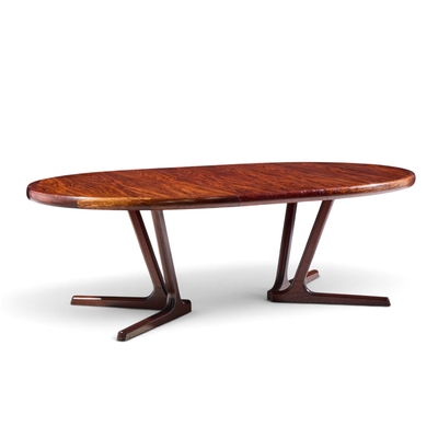  Interform Collection Interform Mid Century Rosewood Expanding Dining Table with 3 Leaves
