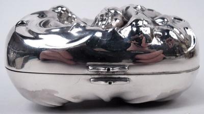  International Silver Co Antique American Victorian Sterling Silver Rosebud Soap Box