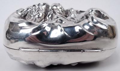  International Silver Co Antique American Victorian Sterling Silver Rosebud Soap Box