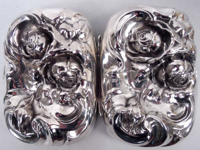  International Silver Co Antique American Victorian Sterling Silver Rosebud Soap Box