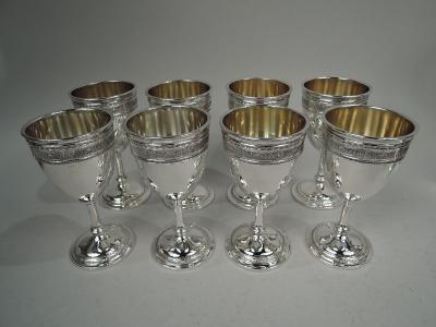  International Silver Co Set of 8 International Wedgwood Sterling Silver Goblets