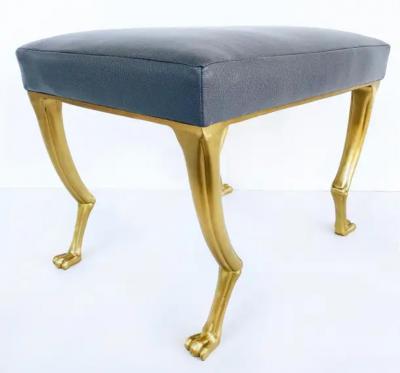  Ironies Ironies Cast Gilt Bronze Bench with Knees and Paw Feet