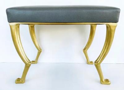  Ironies Ironies Cast Gilt Bronze Bench with Knees and Paw Feet